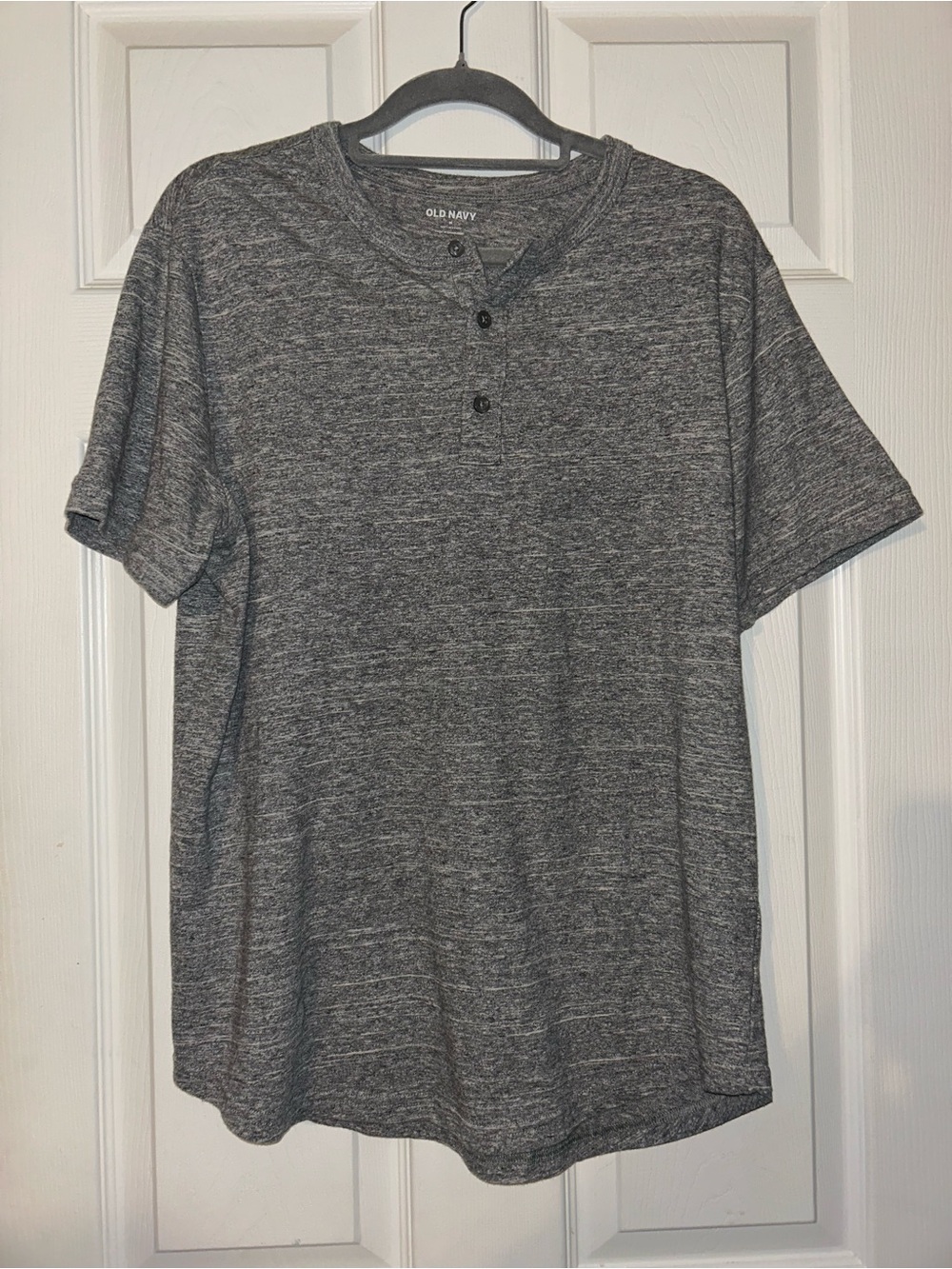 Old Navy Men's Gray Heather Short-Sleeve Henley